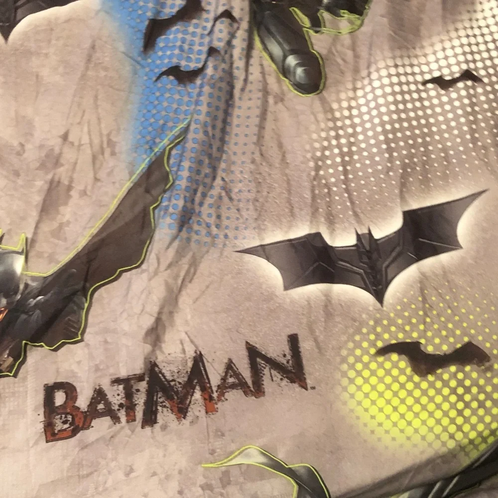 Batman Gray Sheet with Black and Neon Yellow & Blue Accents